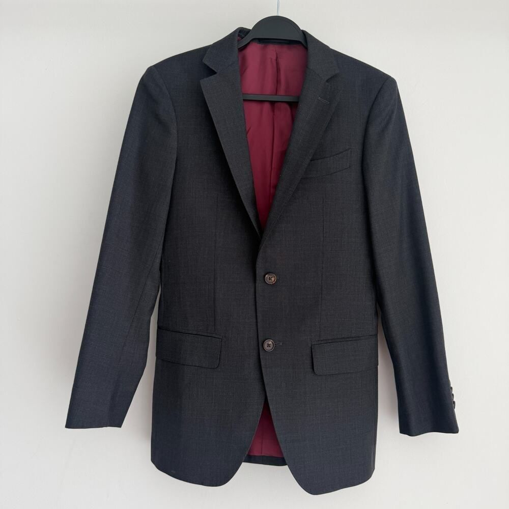 Spier & Mackay Blazer 34 Gray Charcoal Wool Slim Fit Sports Coat Suit Jacket